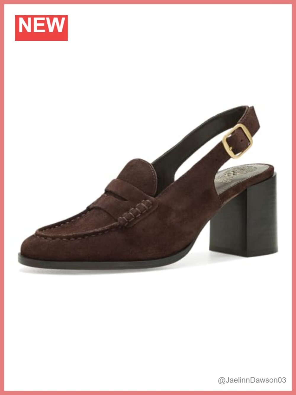 Vince Camuto Grinie High Heel Slingback Loafers Suede Block Heel Womens Shoes